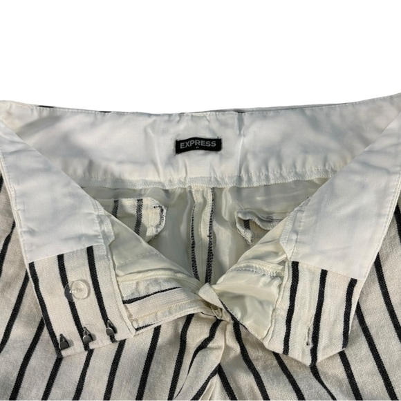 Express Linen Blend Striped Midi Low Rise Shorts Women’s 6 Coastal Grandma - Picture 3 of 11